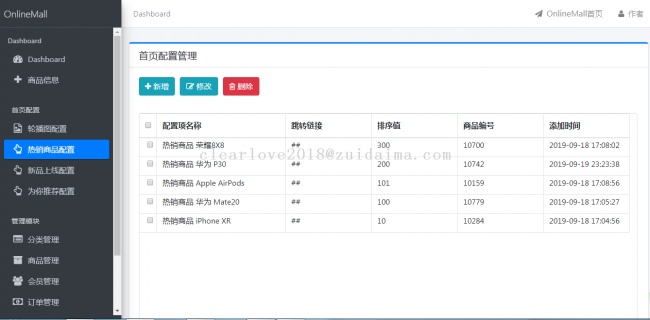 基于springbootmybatis开发的网上商城系统包括管理后台