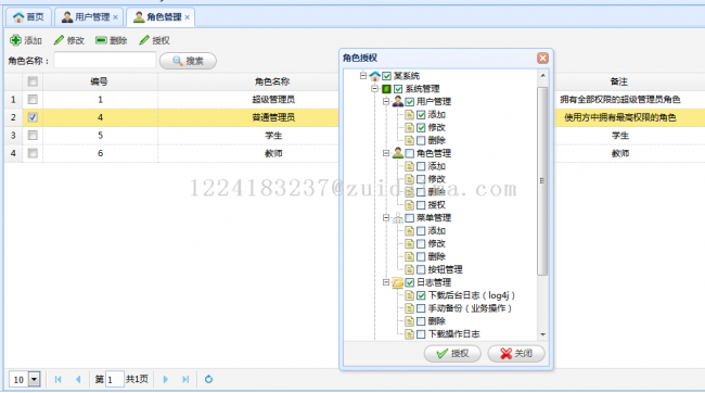 spring mvc+spring+mybatis框架整合开发基于角色到按钮级别的java权限后台管理系统