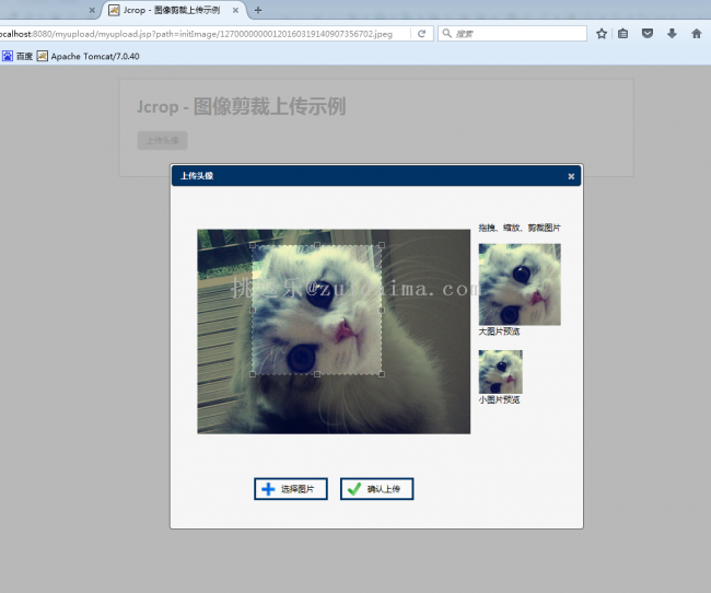 jspservletjcrop开发实现上传图片裁剪简单demo实例